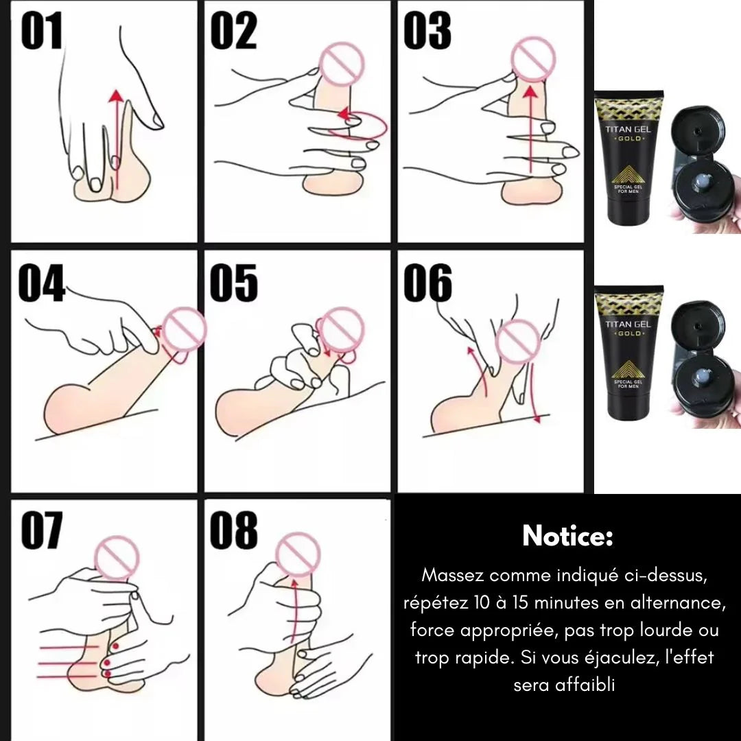 🏆 Gold Titan Gel – Crème de Massage Externe pour Homme