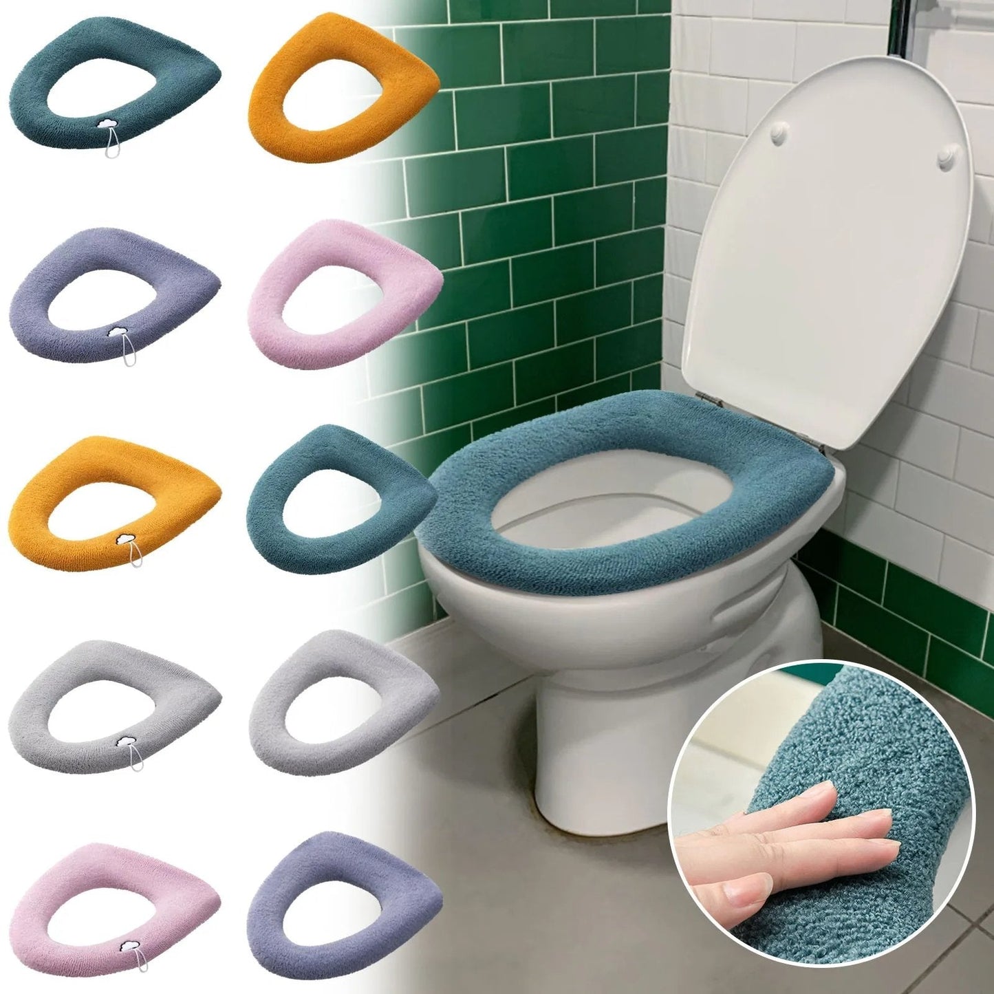 Housse de Siège de Toilette Hiver – Coussin WC Chaud, Doux et Lavable – Confort Anti-Froid Universel