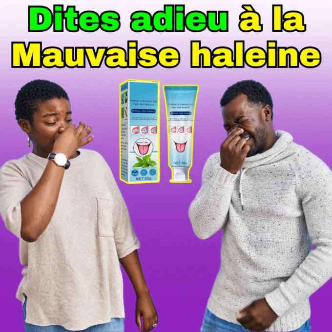 Gel Nettoyant pour la Langue à la Menthe + Brosse Gratte-Langue.